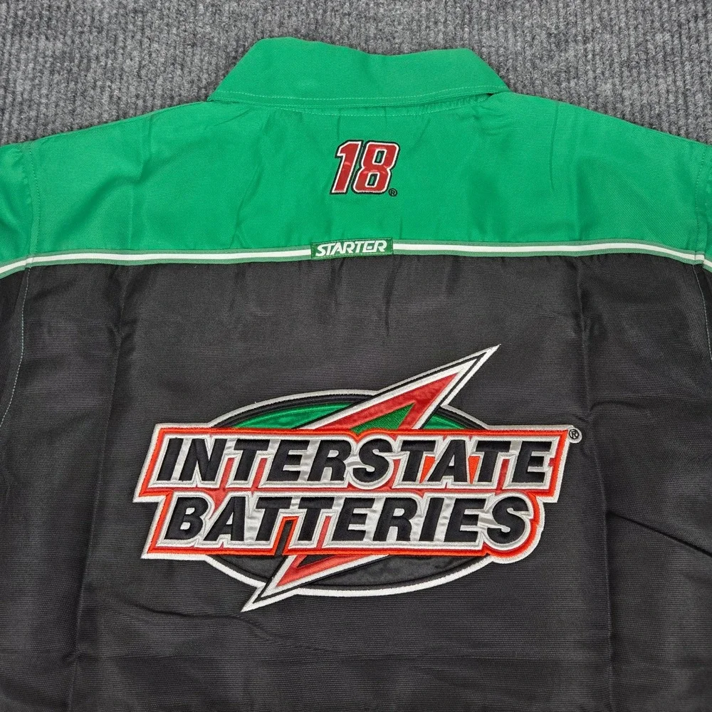 Vintage Starter NASCAR Men Joe Gibbs Racing Interstate Batteries 18 Crew Shirt M